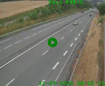 Caméra routière sur l'autoroute A20 à Saint-Hilaire-Bonneval, au sud de Limoges. Vue orientée vers Paris
