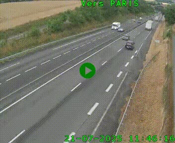 Caméra routière sur l'autoroute A20 à Saint-Hilaire-Bonneval, au sud de Limoges. Vue orientée vers Paris