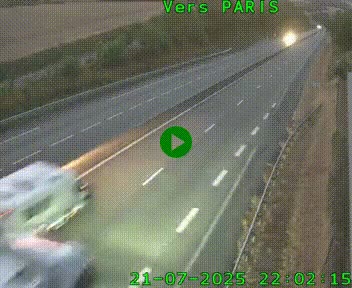 Caméra routière sur l'autoroute A20 à Saint-Hilaire-Bonneval, au sud de Limoges. Vue orientée vers Paris