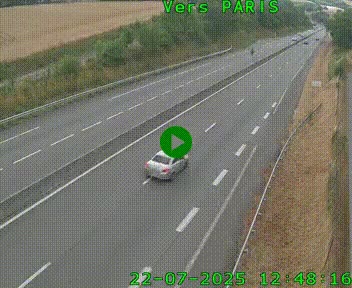 Caméra routière sur l'autoroute A20 à Saint-Hilaire-Bonneval, au sud de Limoges. Vue orientée vers Paris
