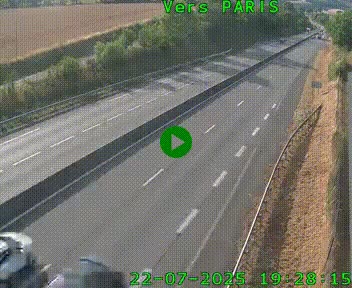 Caméra routière sur l'autoroute A20 à Saint-Hilaire-Bonneval, au sud de Limoges. Vue orientée vers Paris