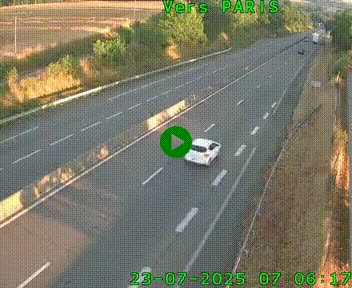 Caméra routière sur l'autoroute A20 à Saint-Hilaire-Bonneval, au sud de Limoges. Vue orientée vers Paris