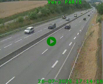 Caméra routière sur l'autoroute A20 à Saint-Hilaire-Bonneval, au sud de Limoges. Vue orientée vers Paris