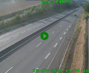 Caméra routière sur l'autoroute A20 à Saint-Hilaire-Bonneval, au sud de Limoges. Vue orientée vers Paris