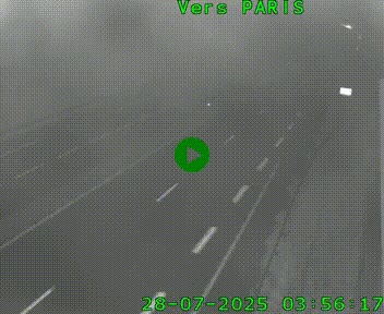 Caméra routière sur l'autoroute A20 à Saint-Hilaire-Bonneval, au sud de Limoges. Vue orientée vers Paris