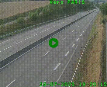 Caméra routière sur l'autoroute A20 à Saint-Hilaire-Bonneval, au sud de Limoges. Vue orientée vers Paris