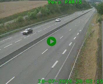 Caméra routière sur l'autoroute A20 à Saint-Hilaire-Bonneval, au sud de Limoges. Vue orientée vers Paris