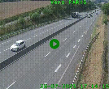 Caméra routière sur l'autoroute A20 à Saint-Hilaire-Bonneval, au sud de Limoges. Vue orientée vers Paris