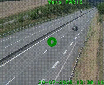 Caméra routière sur l'autoroute A20 à Saint-Hilaire-Bonneval, au sud de Limoges. Vue orientée vers Paris