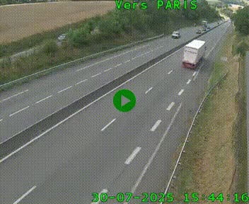Caméra routière sur l'autoroute A20 à Saint-Hilaire-Bonneval, au sud de Limoges. Vue orientée vers Paris