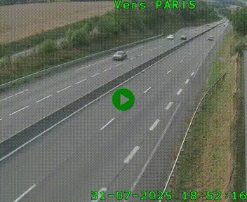 Caméra routière sur l'autoroute A20 à Saint-Hilaire-Bonneval, au sud de Limoges. Vue orientée vers Paris