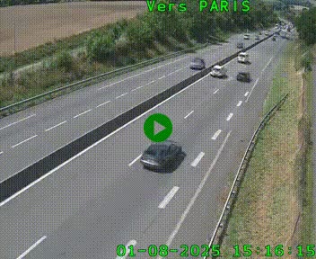 Caméra routière sur l'autoroute A20 à Saint-Hilaire-Bonneval, au sud de Limoges. Vue orientée vers Paris