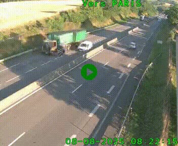 Caméra routière sur l'autoroute A20 à Saint-Hilaire-Bonneval, au sud de Limoges. Vue orientée vers Paris