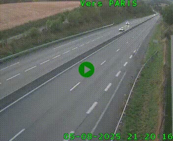 Caméra routière sur l'autoroute A20 à Saint-Hilaire-Bonneval, au sud de Limoges. Vue orientée vers Paris