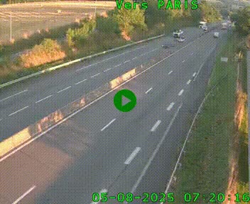 Caméra routière sur l'autoroute A20 à Saint-Hilaire-Bonneval, au sud de Limoges. Vue orientée vers Paris