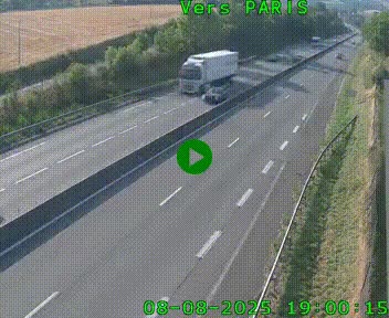 Caméra routière sur l'autoroute A20 à Saint-Hilaire-Bonneval, au sud de Limoges. Vue orientée vers Paris