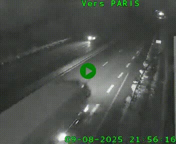 Caméra routière sur l'autoroute A20 à Saint-Hilaire-Bonneval, au sud de Limoges. Vue orientée vers Paris