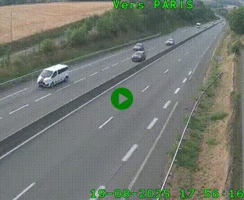 Caméra routière sur l'autoroute A20 à Saint-Hilaire-Bonneval, au sud de Limoges. Vue orientée vers Paris