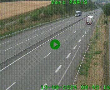Caméra routière sur l'autoroute A20 à Saint-Hilaire-Bonneval, au sud de Limoges. Vue orientée vers Paris