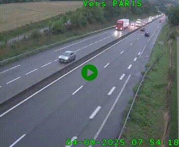 Caméra routière sur l'autoroute A20 à Saint-Hilaire-Bonneval, au sud de Limoges. Vue orientée vers Paris