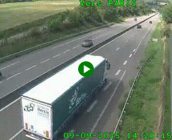 Caméra routière sur l'autoroute A20 à Saint-Hilaire-Bonneval, au sud de Limoges. Vue orientée vers Paris
