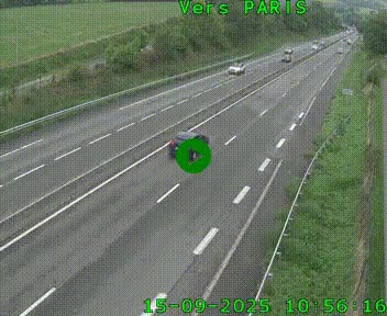 Caméra routière sur l'autoroute A20 à Saint-Hilaire-Bonneval, au sud de Limoges. Vue orientée vers Paris