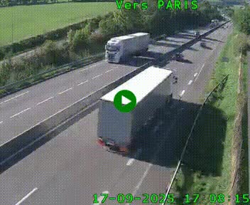 Caméra routière sur l'autoroute A20 à Saint-Hilaire-Bonneval, au sud de Limoges. Vue orientée vers Paris