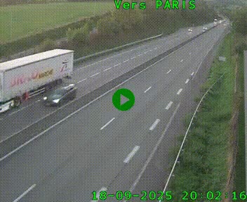 Caméra routière sur l'autoroute A20 à Saint-Hilaire-Bonneval, au sud de Limoges. Vue orientée vers Paris
