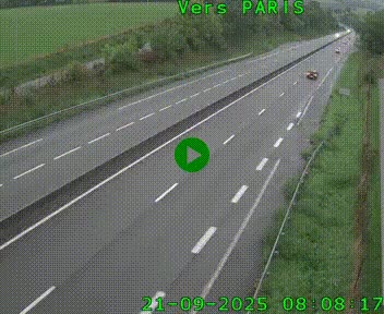 Caméra routière sur l'autoroute A20 à Saint-Hilaire-Bonneval, au sud de Limoges. Vue orientée vers Paris