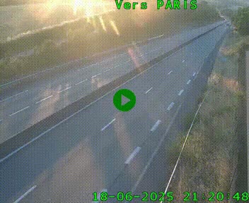 Caméra routière sur l'autoroute A20 à Saint-Hilaire-Bonneval, au sud de Limoges. Vue orientée vers Paris