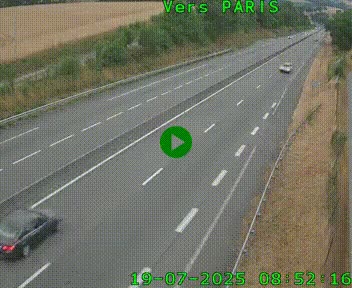 Caméra routière sur l'autoroute A20 à Saint-Hilaire-Bonneval, au sud de Limoges. Vue orientée vers Paris