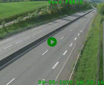 Caméra routière sur l'autoroute A20 à Saint-Hilaire-Bonneval, au sud de Limoges. Vue orientée vers Paris