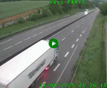 <h2>Caméra routière sur l'autoroute A20 à Saint-Hilaire-Bonneval, au sud de Limoges. Vue orientée vers Paris</h2>