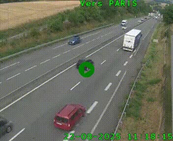 <h2>Caméra routière sur l'autoroute A20 à Saint-Hilaire-Bonneval, au sud de Limoges. Vue orientée vers Paris</h2>
