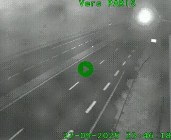 Caméra routière sur l'autoroute A20 à Saint-Hilaire-Bonneval, au sud de Limoges. Vue orientée vers Paris
