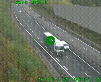 Caméra routière sur l'autoroute A20 à Saint-Pardoux-l'Ortigier, à la jonction avec l'A89. Vue orientée vers Paris