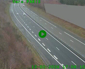 Caméra routière sur l'autoroute A20 à Saint-Pardoux-l'Ortigier, à la jonction avec l'A89. Vue orientée vers Paris