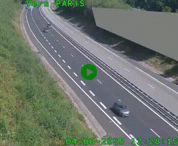 Caméra routière sur l'autoroute A20 à Saint-Pardoux-l'Ortigier, à la jonction avec l'A89. Vue orientée vers Paris