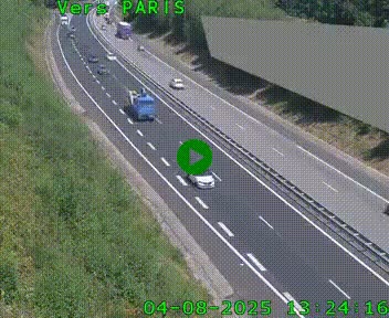 Caméra routière sur l'autoroute A20 à Saint-Pardoux-l'Ortigier, à la jonction avec l'A89. Vue orientée vers Paris