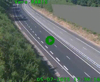 Caméra routière sur l'autoroute A20 à Saint-Pardoux-l'Ortigier, à la jonction avec l'A89. Vue orientée vers Paris