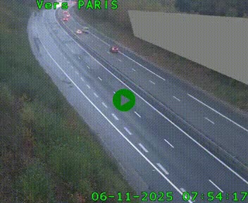 Caméra routière sur l'autoroute A20 à Saint-Pardoux-l'Ortigier, à la jonction avec l'A89. Vue orientée vers Paris