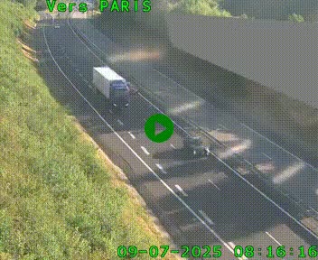 Caméra routière sur l'autoroute A20 à Saint-Pardoux-l'Ortigier, à la jonction avec l'A89. Vue orientée vers Paris