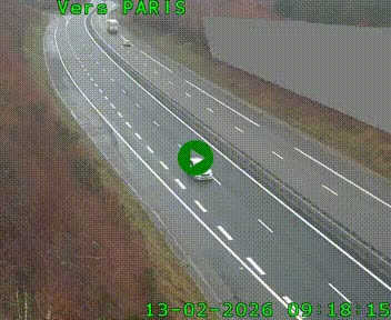 Caméra routière sur l'autoroute A20 à Saint-Pardoux-l'Ortigier, à la jonction avec l'A89. Vue orientée vers Paris