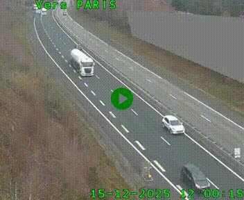 Caméra routière sur l'autoroute A20 à Saint-Pardoux-l'Ortigier, à la jonction avec l'A89. Vue orientée vers Paris