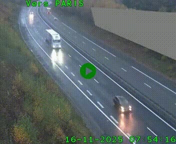 Caméra routière sur l'autoroute A20 à Saint-Pardoux-l'Ortigier, à la jonction avec l'A89. Vue orientée vers Paris