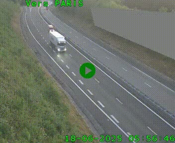 Caméra routière sur l'autoroute A20 à Saint-Pardoux-l'Ortigier, à la jonction avec l'A89. Vue orientée vers Paris