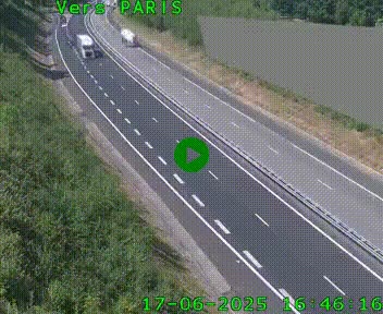 Caméra routière sur l'autoroute A20 à Saint-Pardoux-l'Ortigier, à la jonction avec l'A89. Vue orientée vers Paris