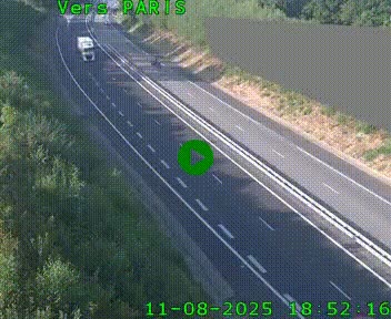 Caméra routière sur l'autoroute A20 à Saint-Pardoux-l'Ortigier, à la jonction avec l'A89. Vue orientée vers Paris
