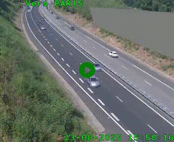 Caméra routière sur l'autoroute A20 à Saint-Pardoux-l'Ortigier, à la jonction avec l'A89. Vue orientée vers Paris