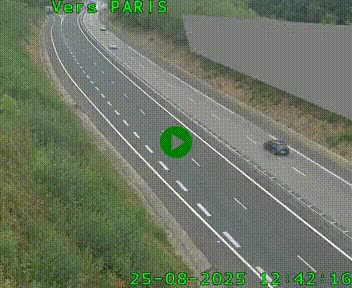Caméra routière sur l'autoroute A20 à Saint-Pardoux-l'Ortigier, à la jonction avec l'A89. Vue orientée vers Paris